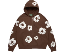 Cotton Wreath Zip Hoodie