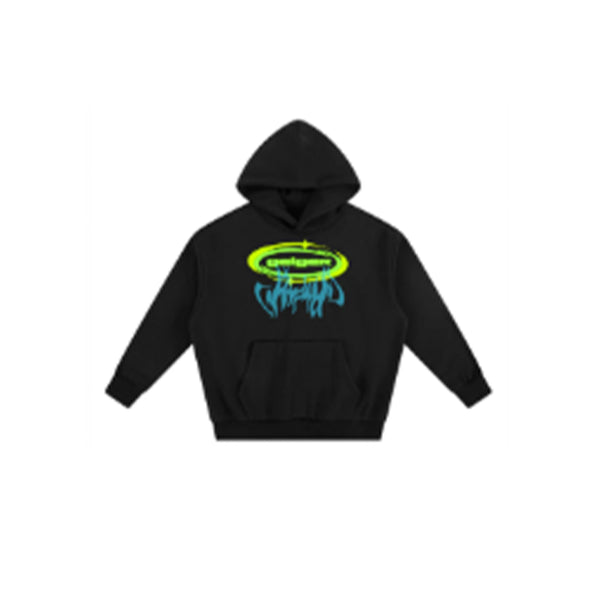John Geiger DOUBLE OVAL LOGO LIGHTWEIGHT HOODIE BLACK