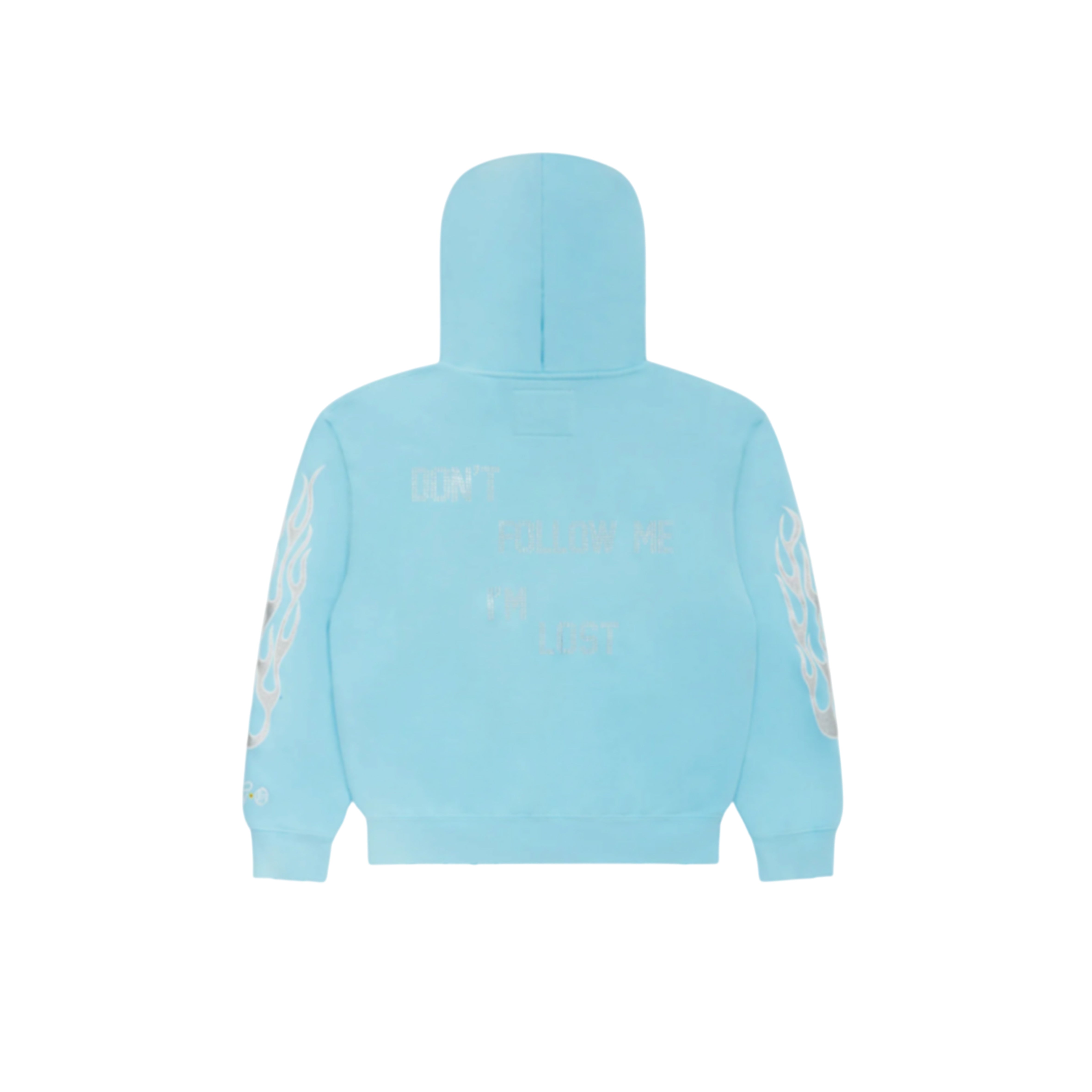 Metallic Flame Zip-Up Hoodie