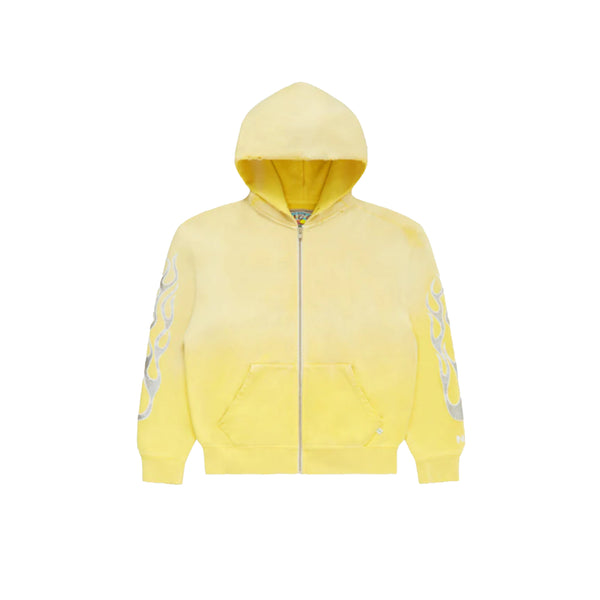 Metallic Flame Zip-Up Hoodie