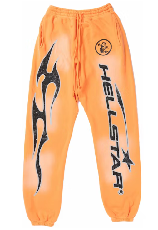 Hellstar Fire Orange Closed Elastic Bottom Sweatpants