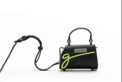 John Geiger MINI LOWERCASE FLAP BAG “BLACK/LIME”