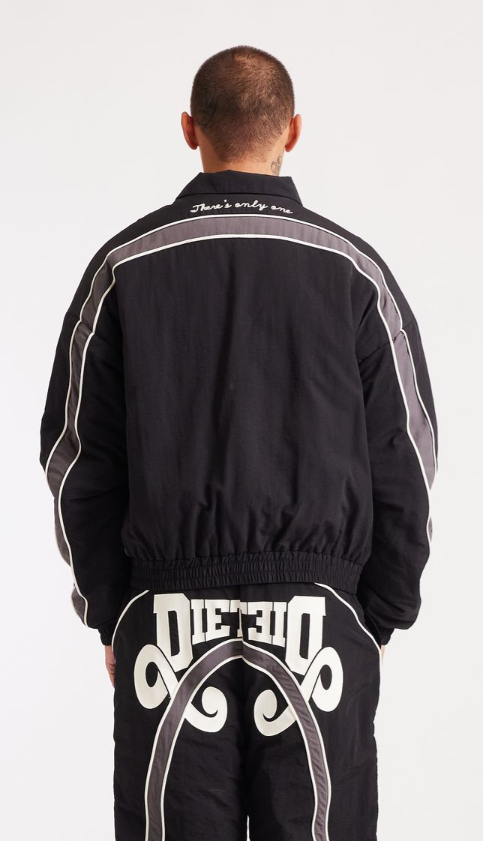 Diet Starts Monday Reverso Nylon Zip Jacket-Black/Grey