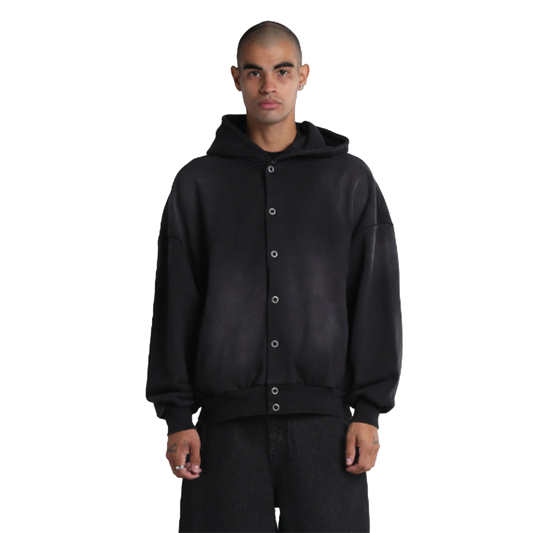 Garment Dye Button Hoodie