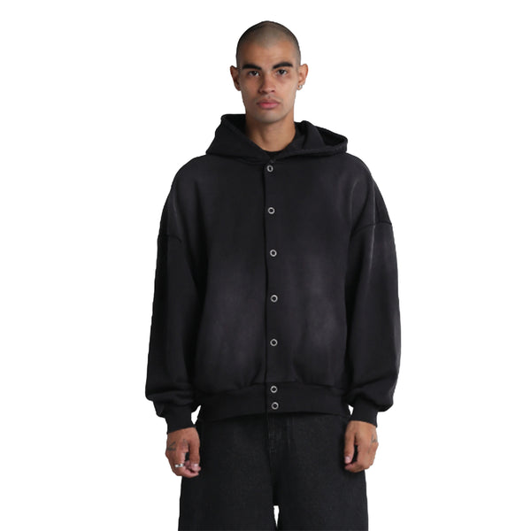 Garment Dye Button Hoodie